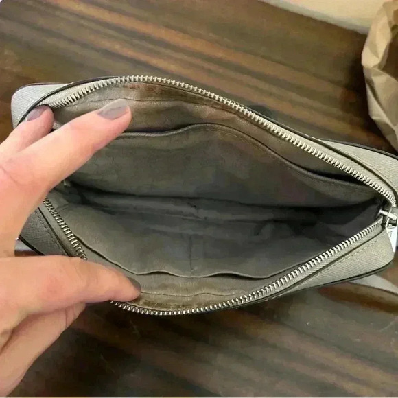 Michael Kors Jet Set Saffiano Leather Crossbody Bag Grey - Picture 10 of 15